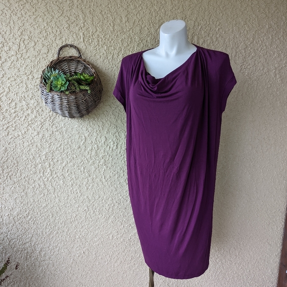 Eileen Fisher jersey knit cowl neck shift dress size 1xl - Picture 2 of 6